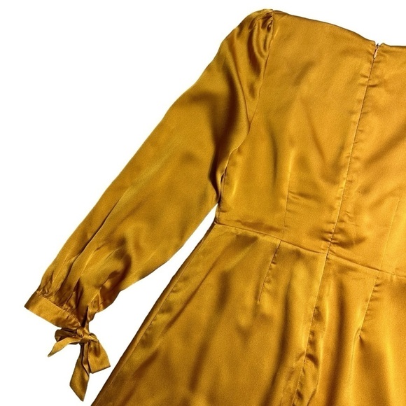 Lost + Wander Golden Yellow Dawn Satin Mini Dress Womens US S - Picture 8 of 10